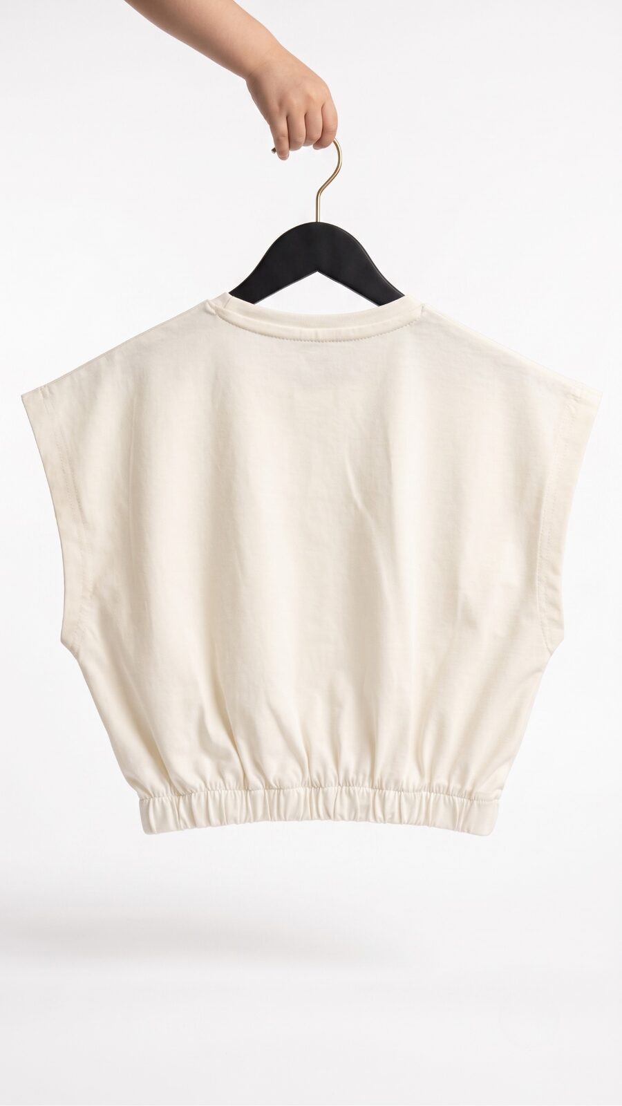 Off-white tee — back view
