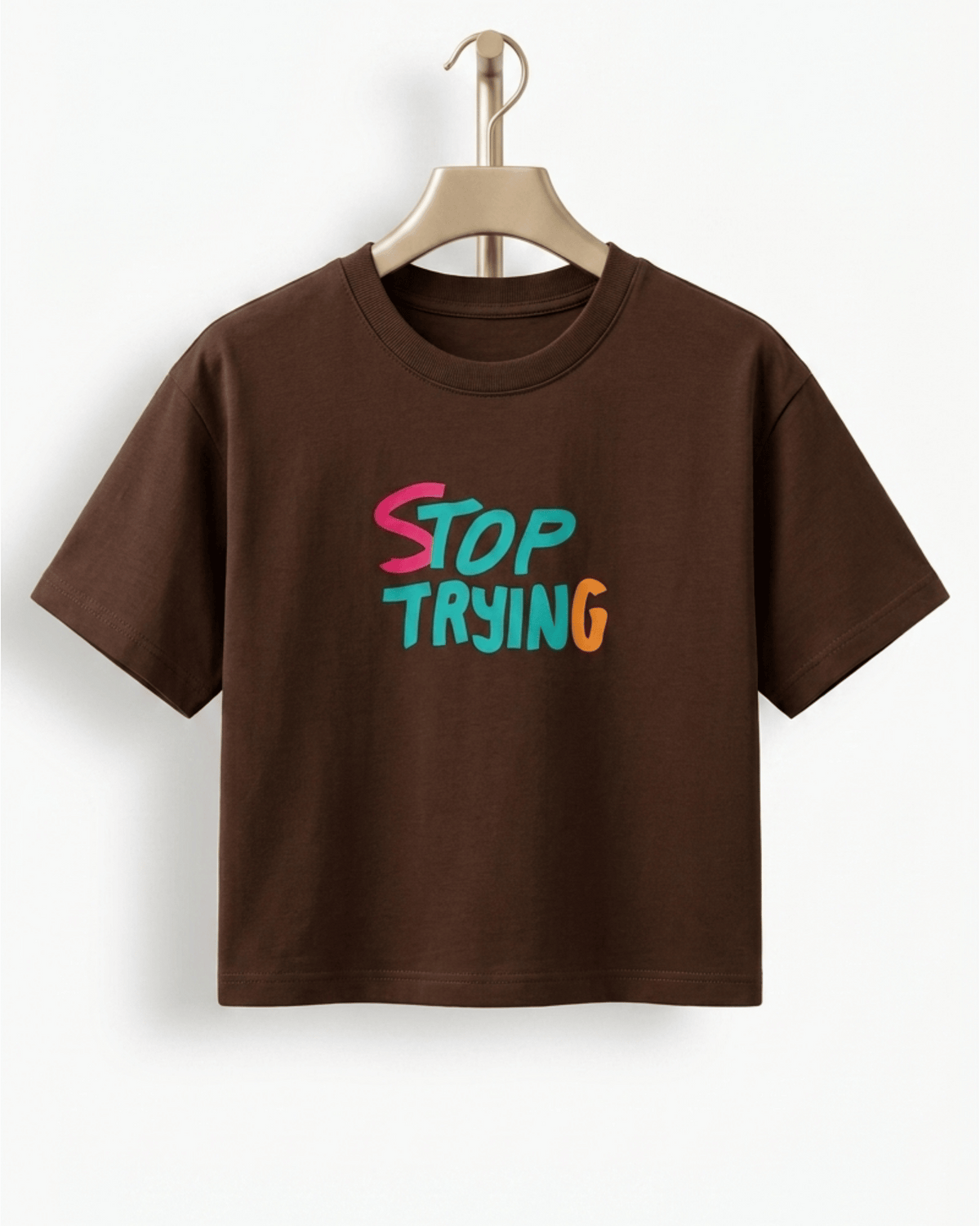 The 'Stop Trying' Graphic Box Tee