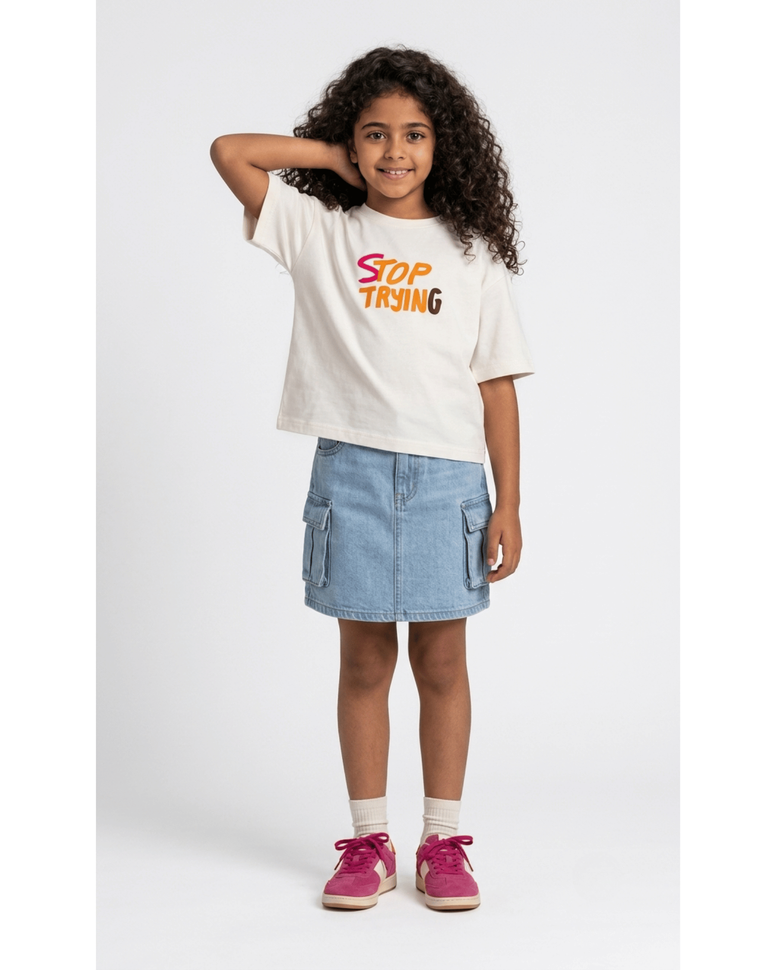 The 'Stop Trying' Graphic Box Tee