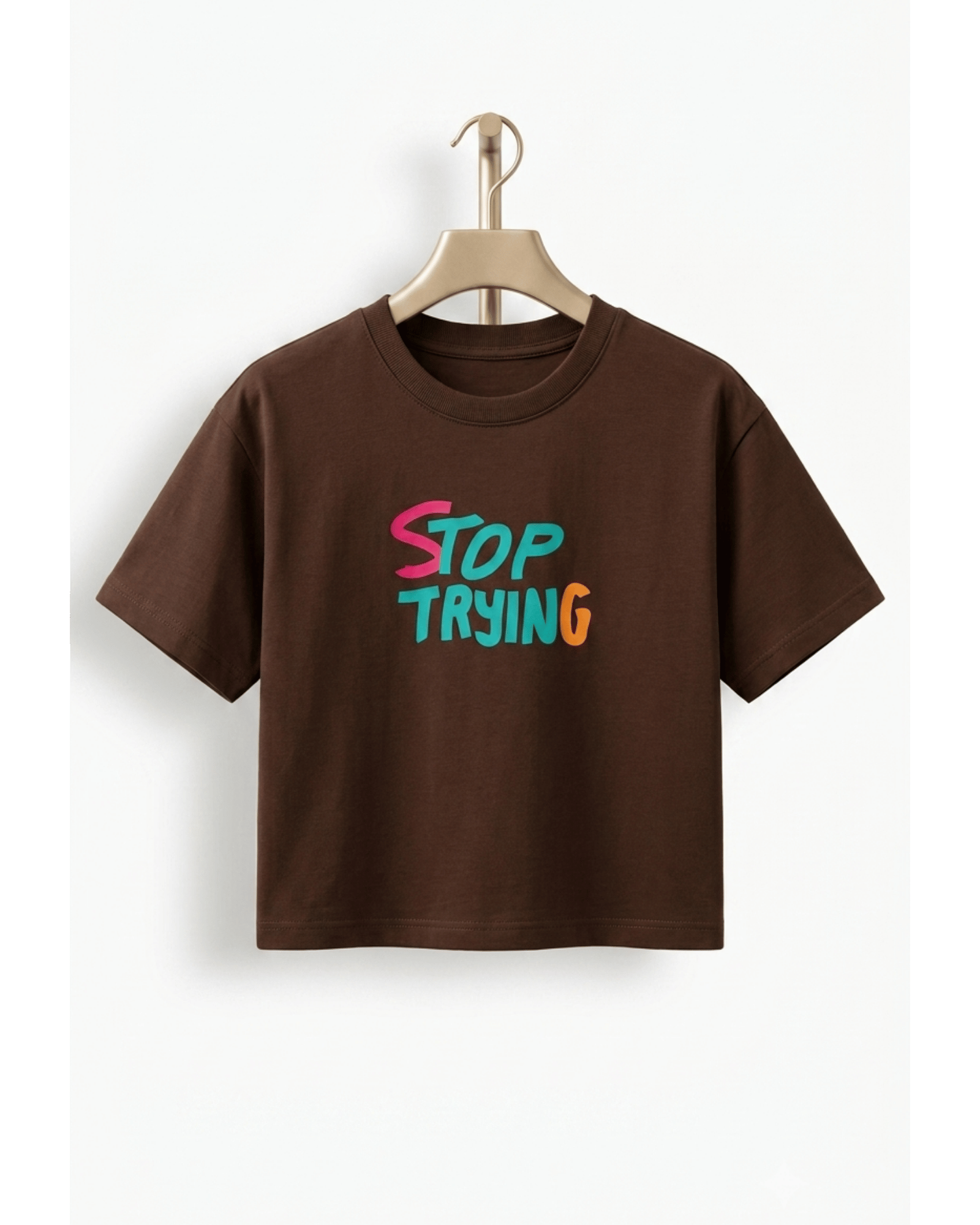 The 'Stop Trying' Graphic Box Tee