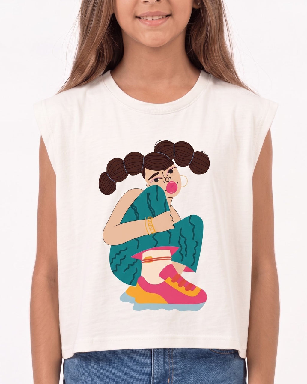 The Box-Fit Graphic Sleeveless Top