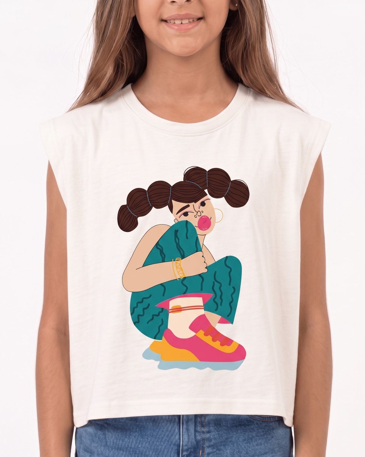 The Box-Fit Graphic Sleeveless Top