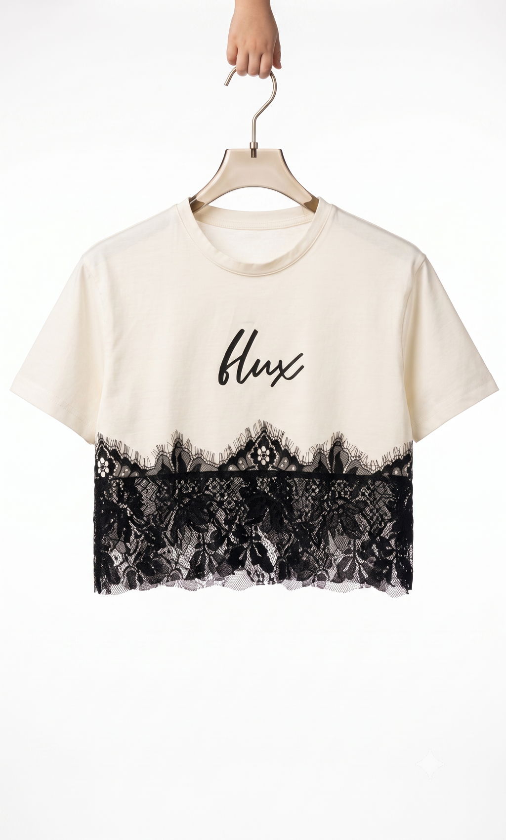 The Cropped Lace-Panel Signature Tee