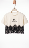 The Cropped Lace-Panel Signature Tee