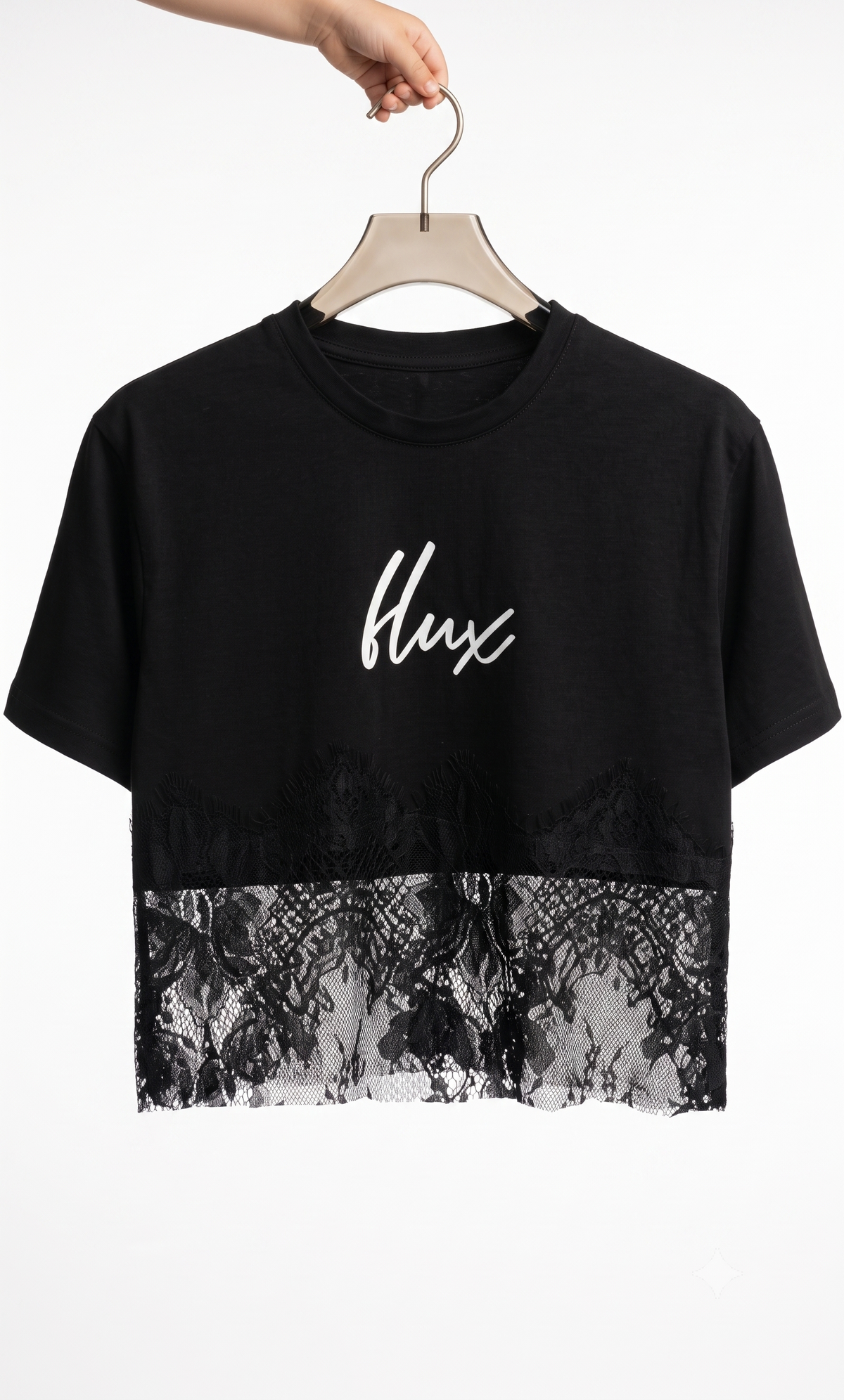 The Cropped Lace-Panel Signature Tee