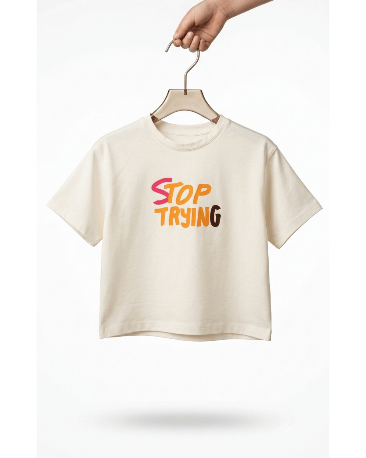 The 'Stop Trying' Graphic Box Tee
